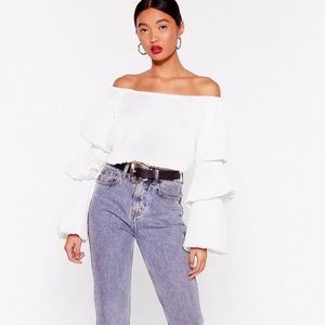 NASTY GAL White Bardot Blouse